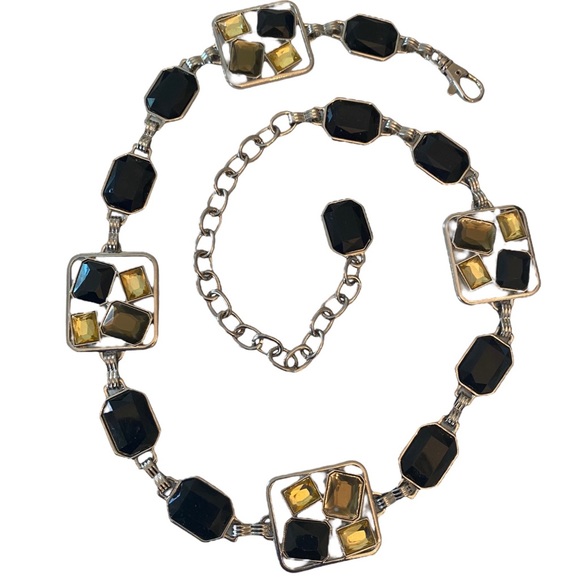 Vintage Accessories Vintage Retro Square Rhinestone Chain Belt